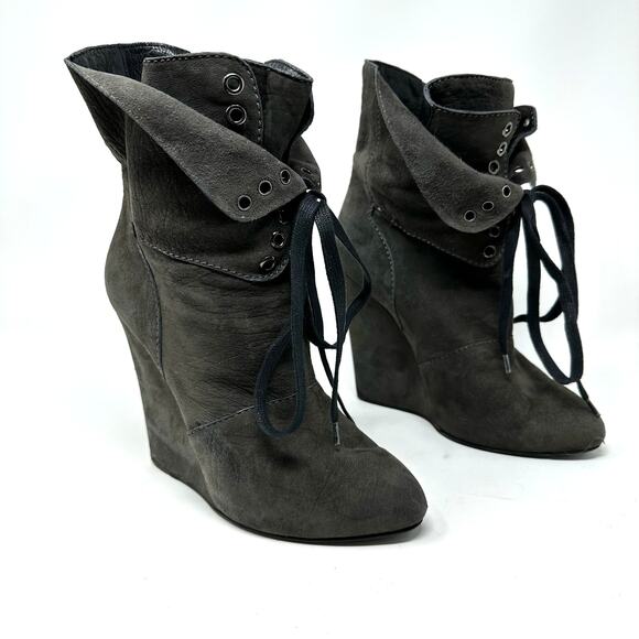 Giuseppe Zanotti for Thankoon Wedge Boot with Lace Up Flap - Picture 4 of 12